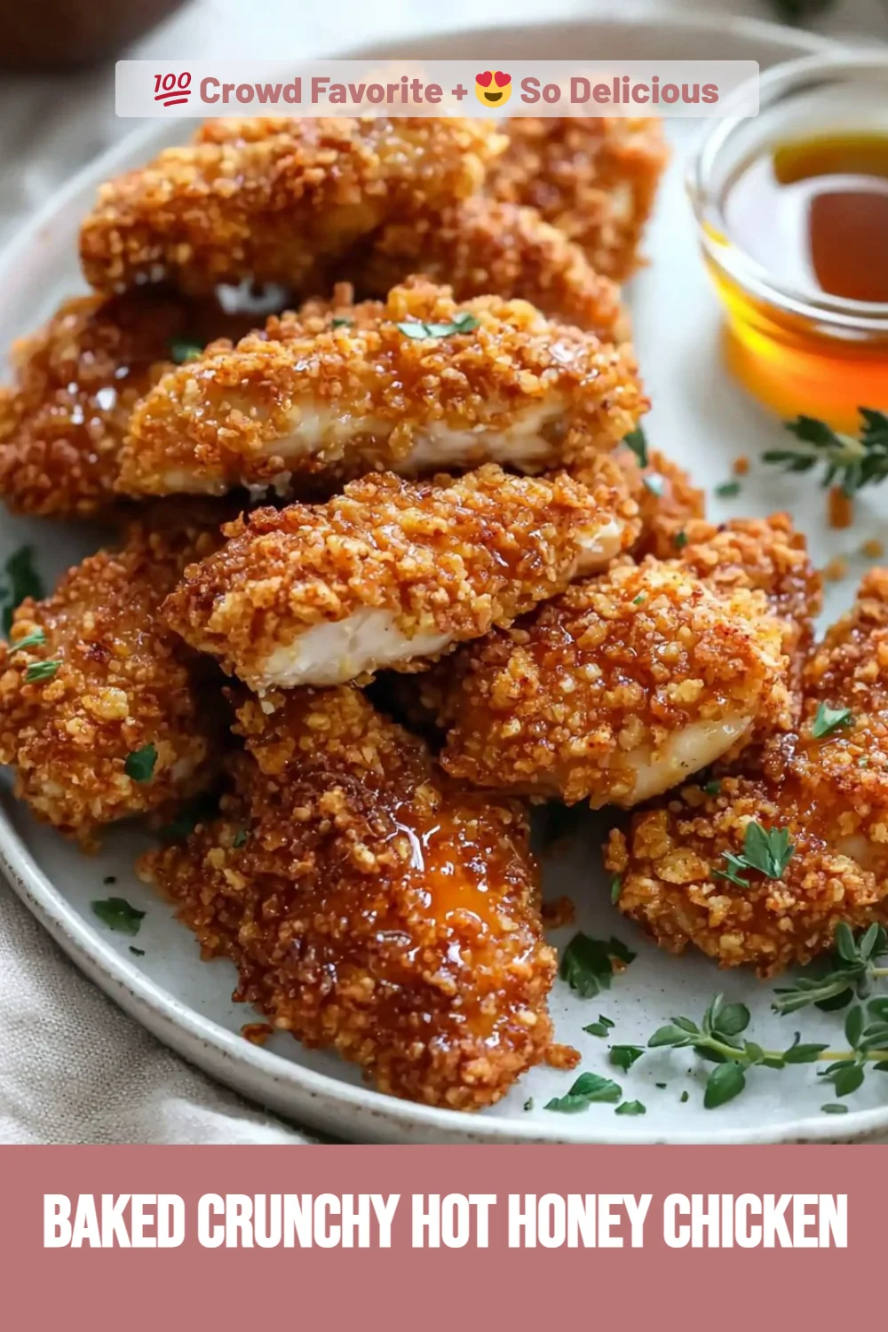 Baked Crunchy Hot Honey Chicken