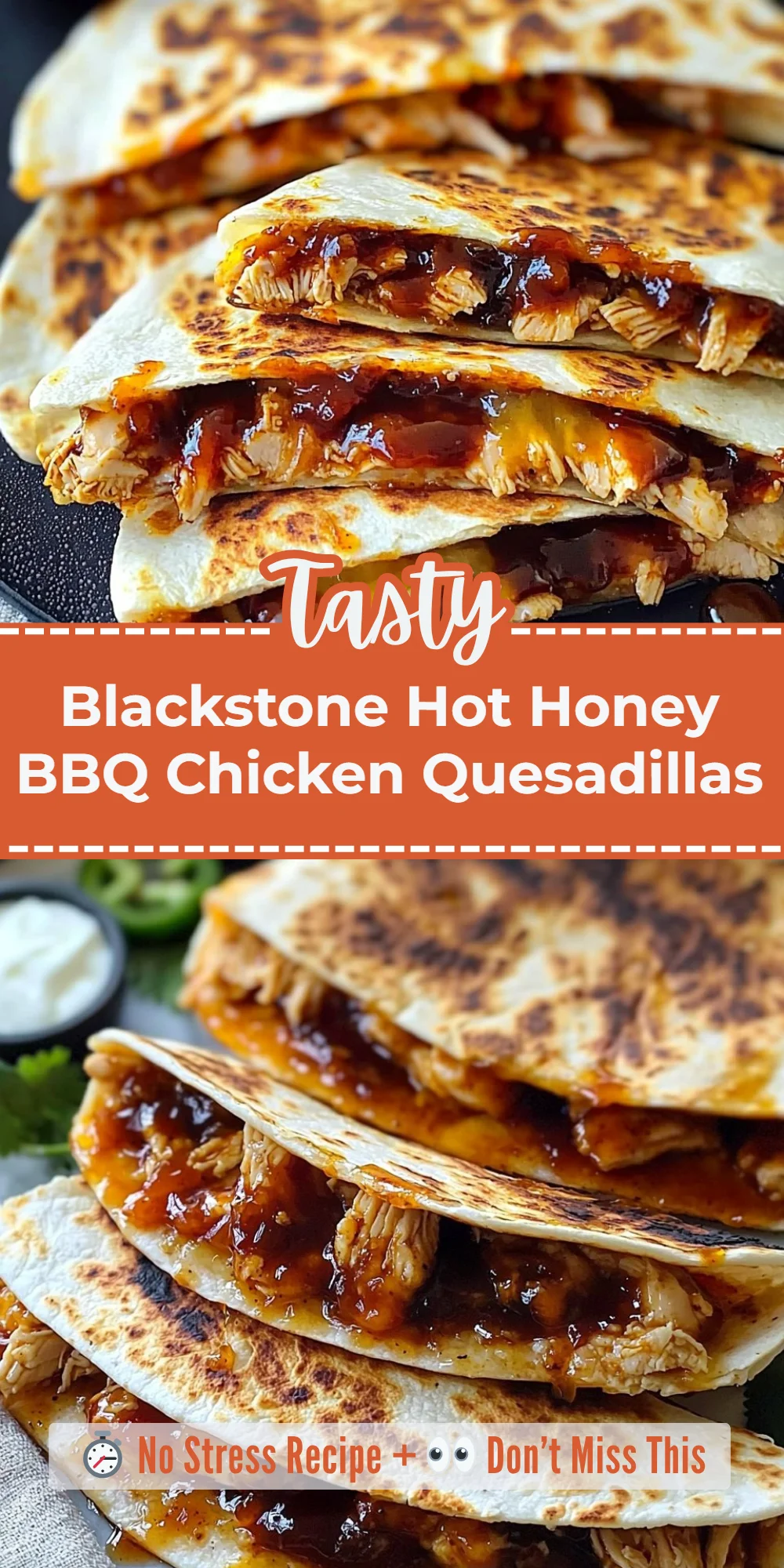 Blackstone Hot Honey BBQ Chicken Quesadillas