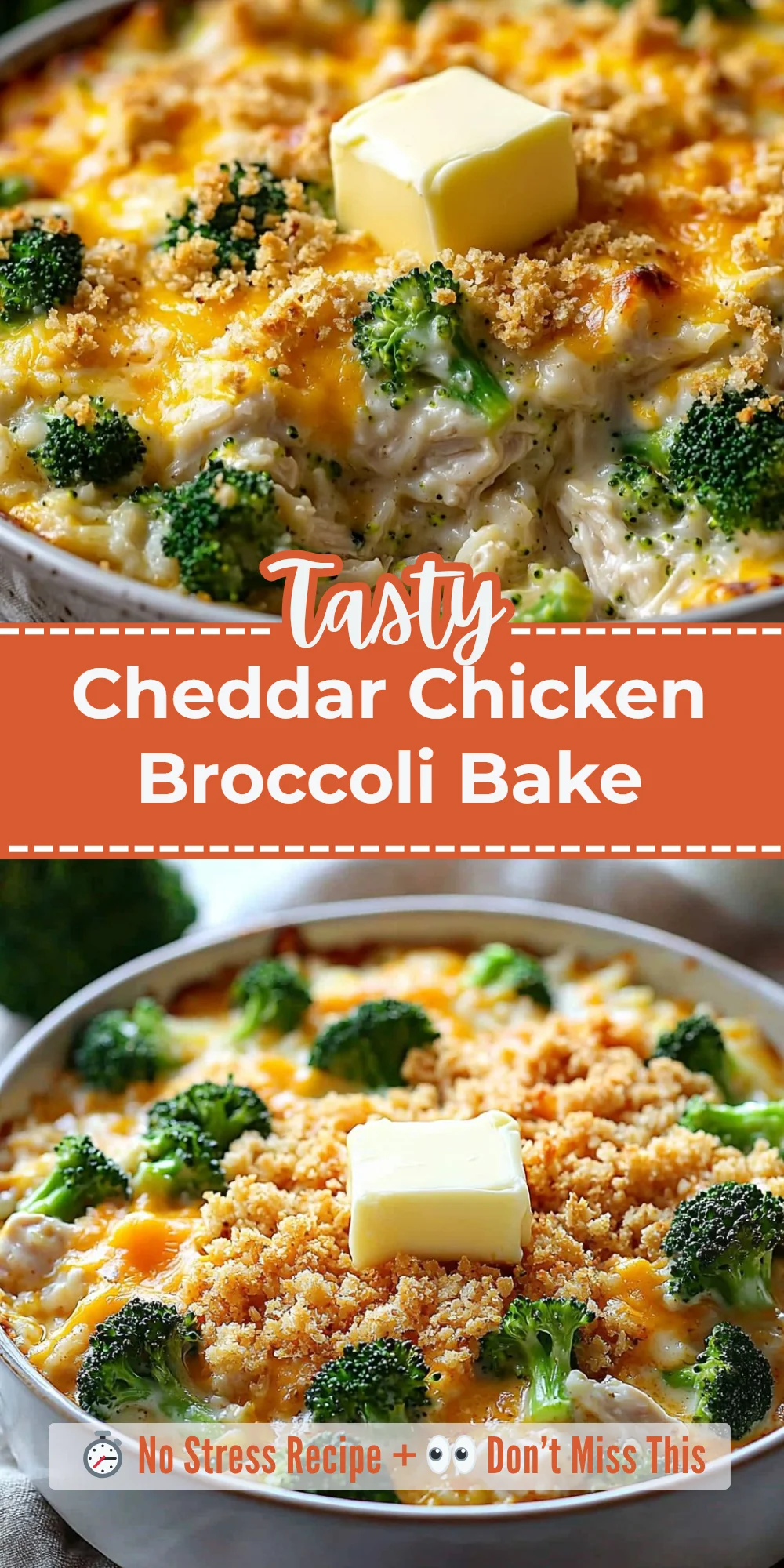 Cheddar Chicken Broccoli Bake