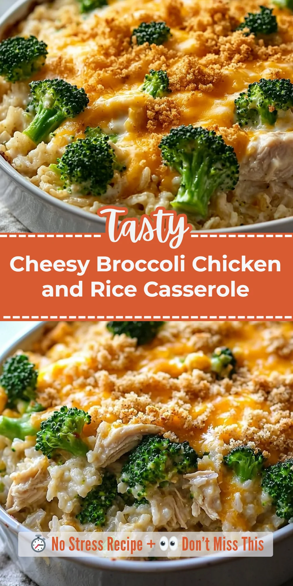 Cheesy Broccoli Chicken and Rice Casserole