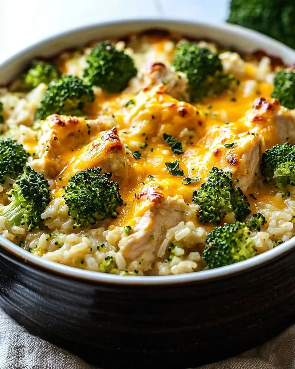 Cheesy Broccoli Chicken and Rice Casserole
