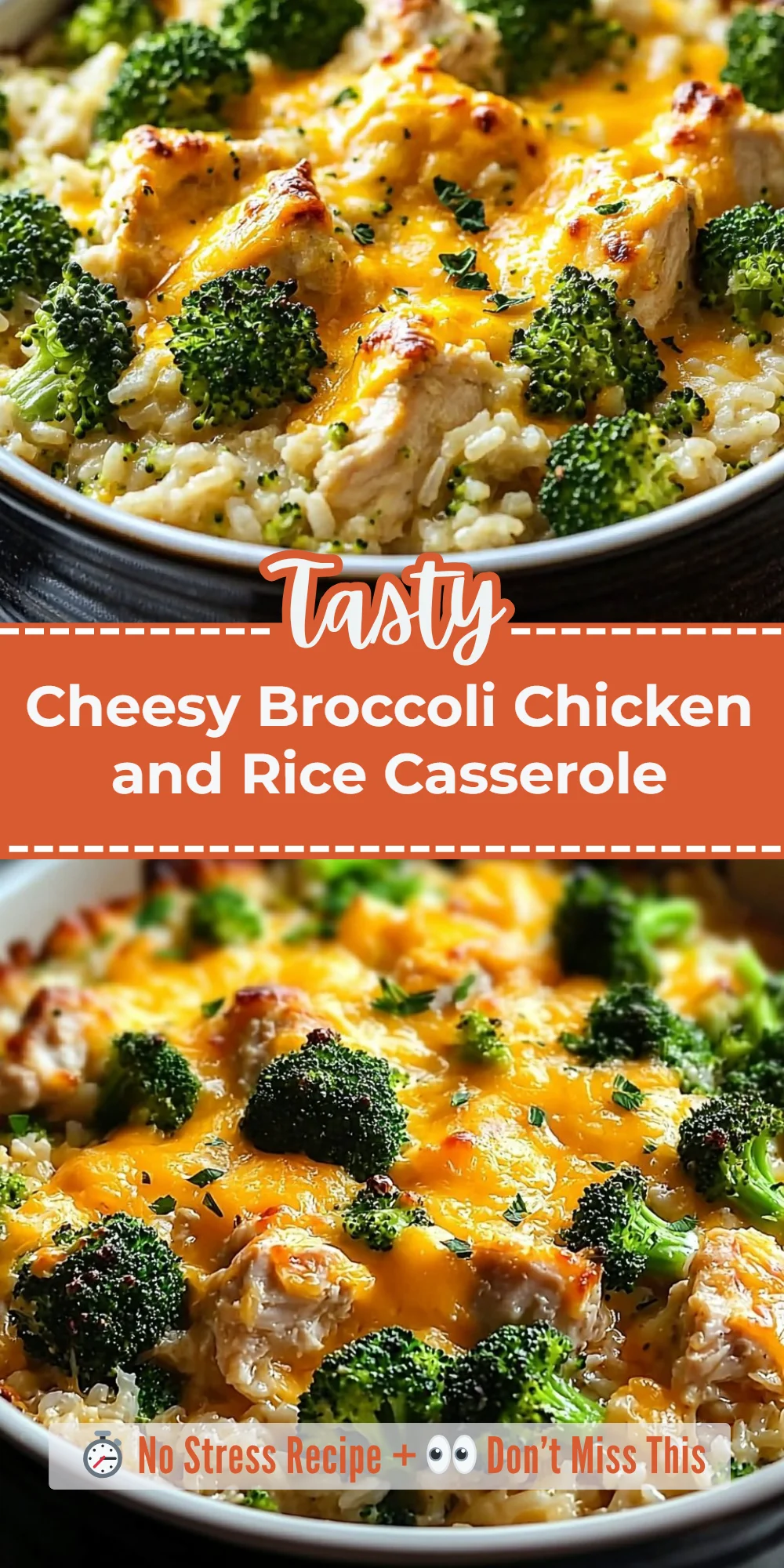 Cheesy Broccoli Chicken and Rice Casserole
