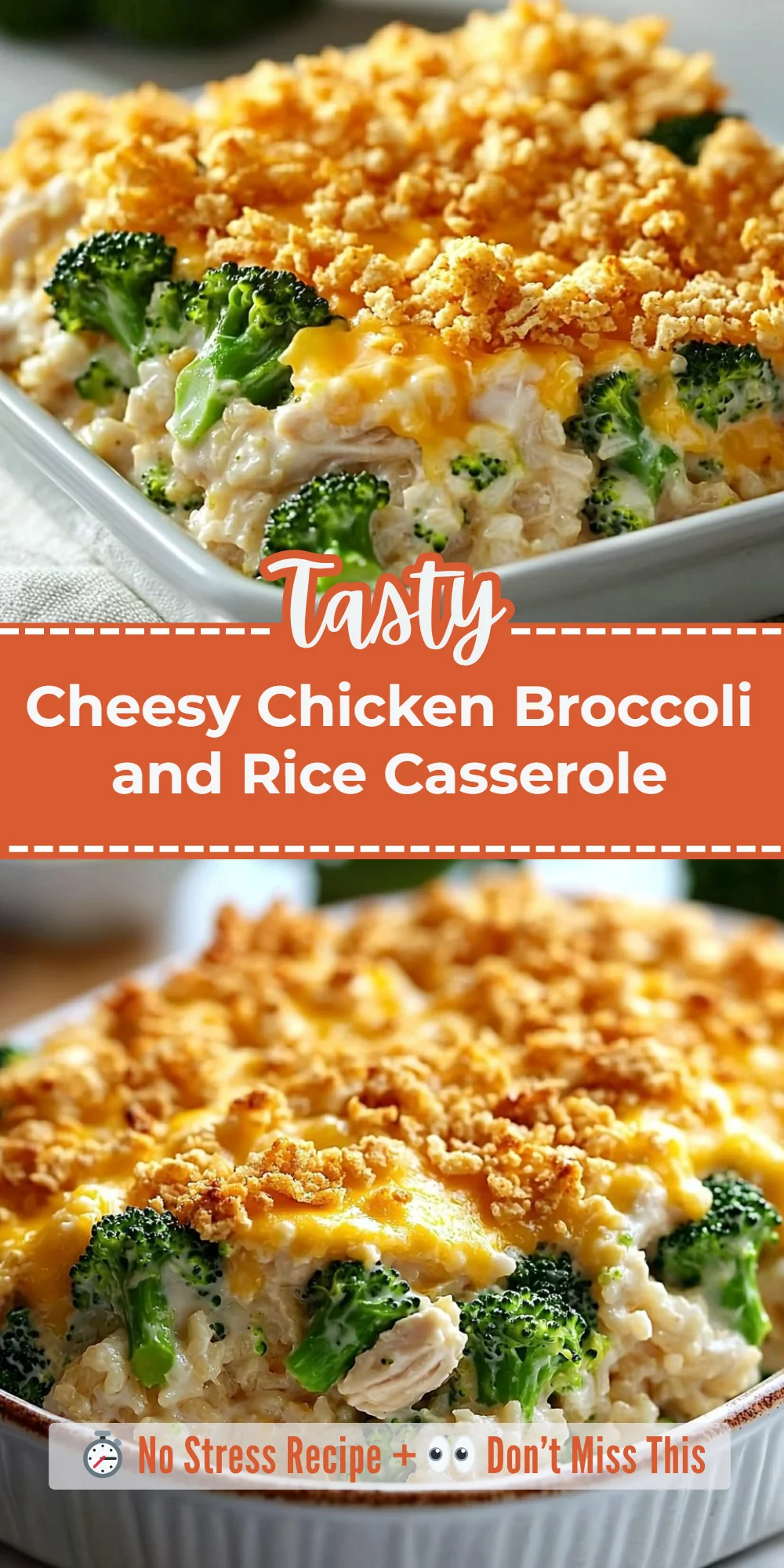 Cheesy Chicken Broccoli and Rice Casserole