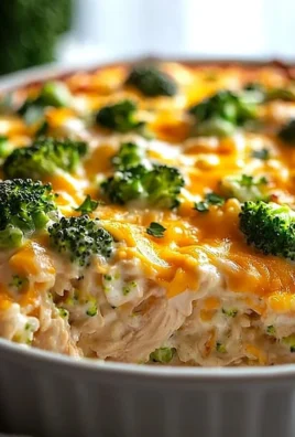 Baked Chicken and Broccoli Casserole topped with cheese