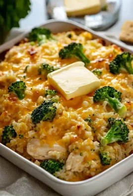 Delicious Chicken Broccoli Rice Casserole served with fresh broccoli and melted cheese