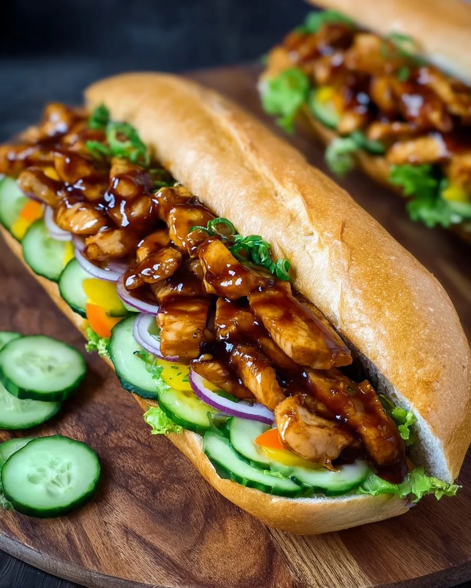 Homemade Chicken Teriyaki Sandwich inspired by Subway.