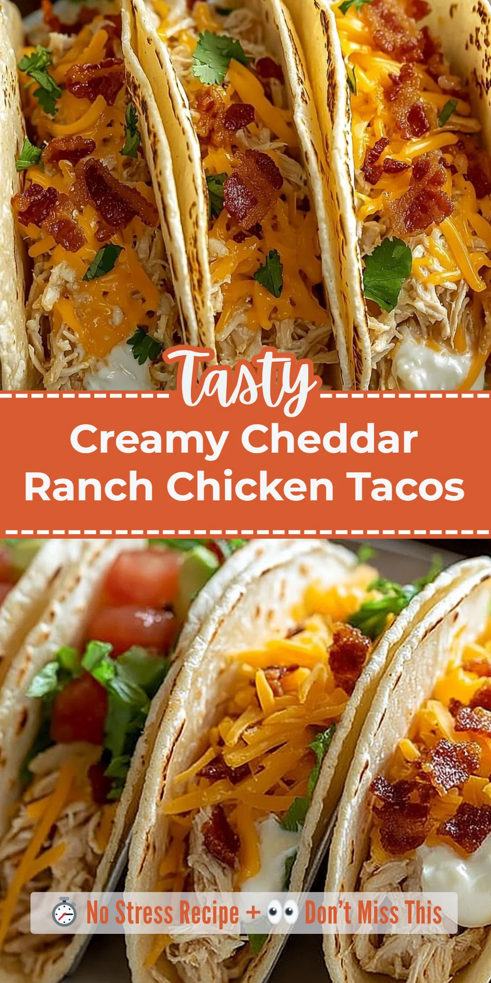 Creamy Cheddar Ranch Chicken Tacos