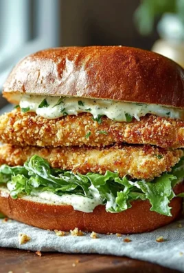 Crispy Chicken Caesar Sandwich served with fresh ingredients and dressing