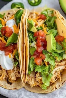 Delicious crockpot chicken tacos served with fresh toppings