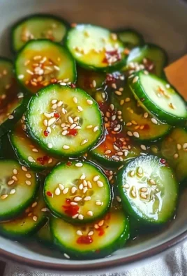 Easy Asian Cucumber Salad with fresh cucumbers and sesame dressing