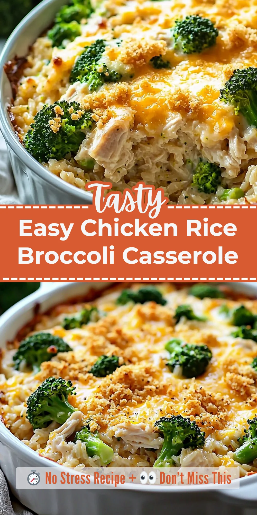 Easy Chicken Rice Broccoli Casserole