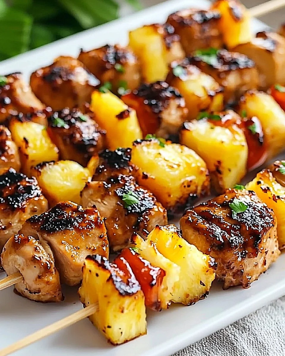 Easy Hawaiian Chicken Kabobs