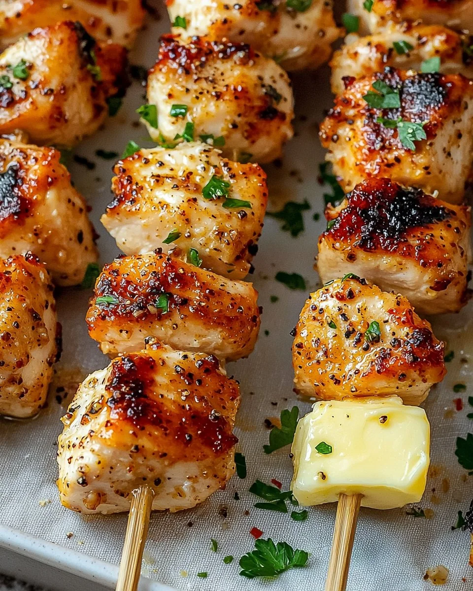 Garlic Parmesan Chicken Skewers