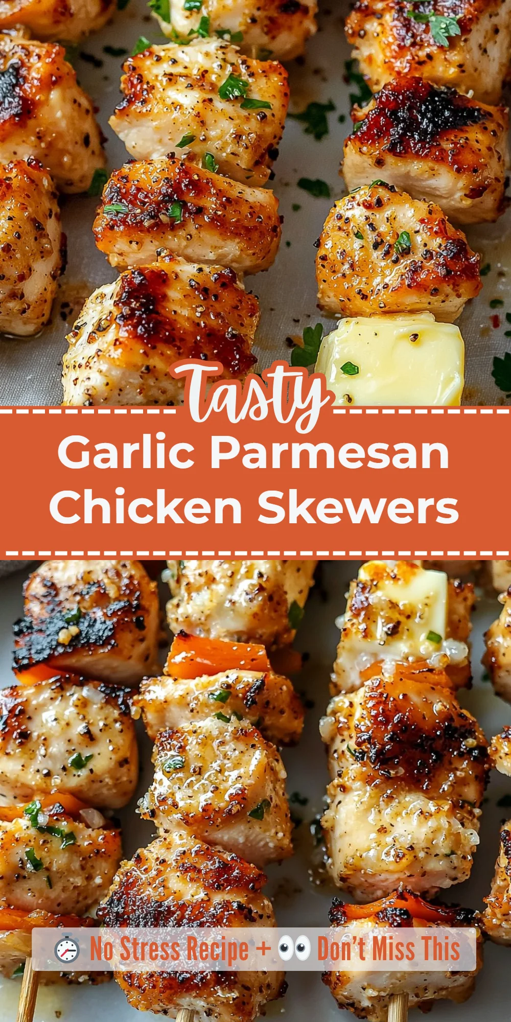 Garlic Parmesan Chicken Skewers