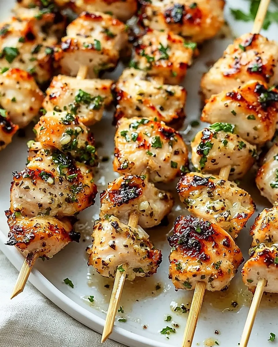 Garlic-Parmesan Chicken Skewers