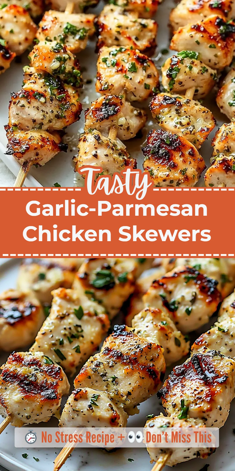 Garlic-Parmesan Chicken Skewers