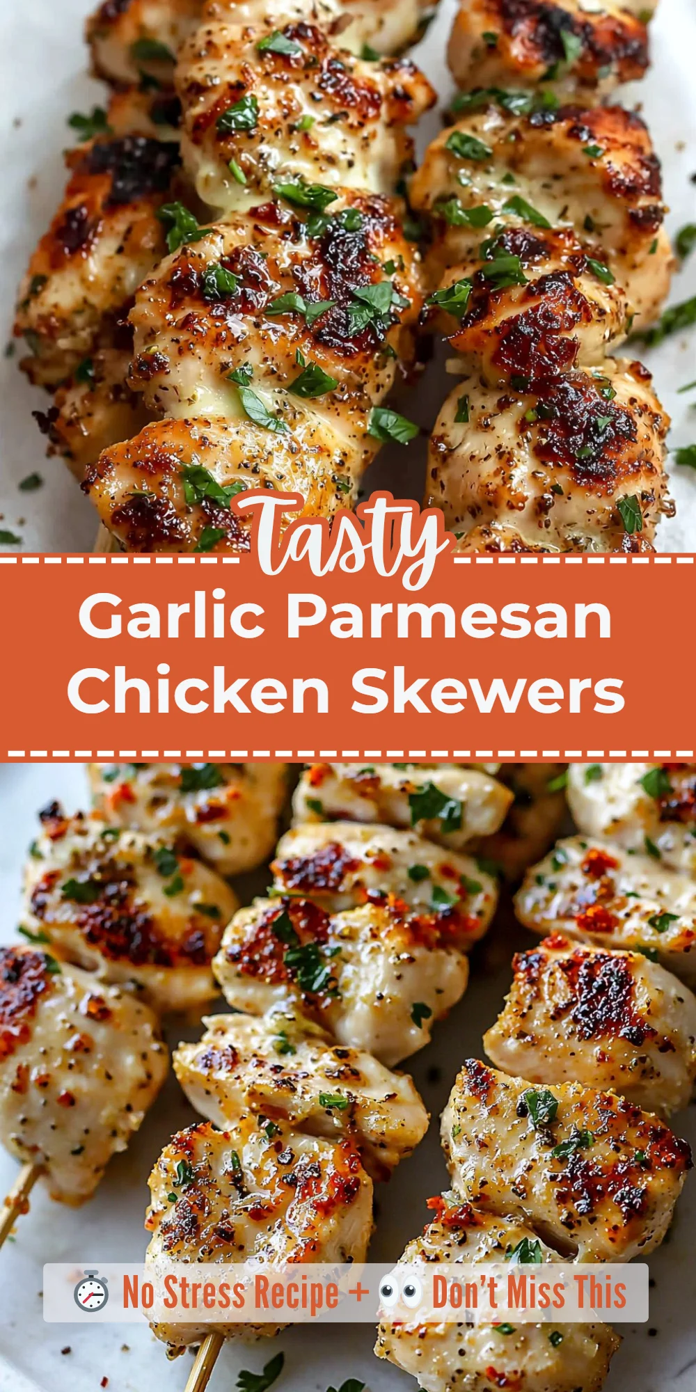 Garlic Parmesan Chicken Skewers