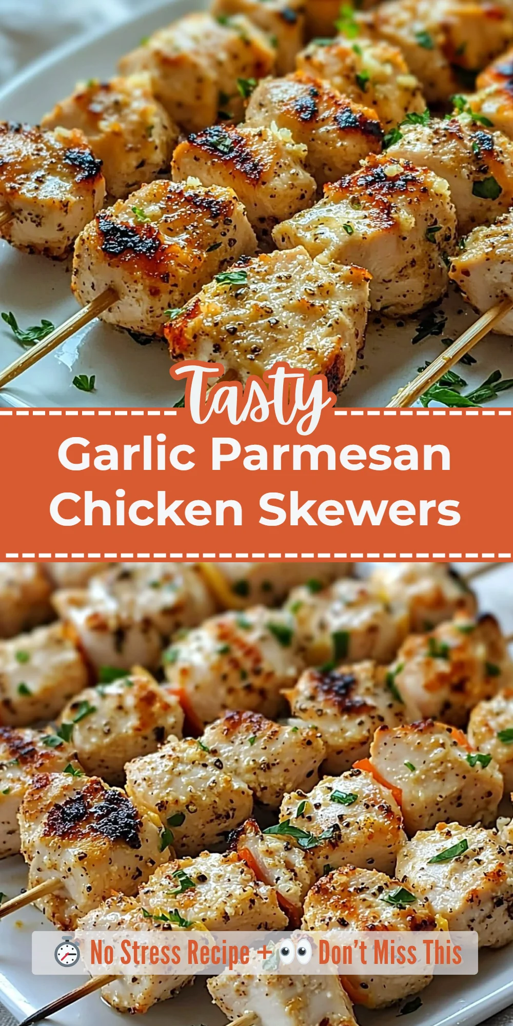 Garlic Parmesan Chicken Skewers