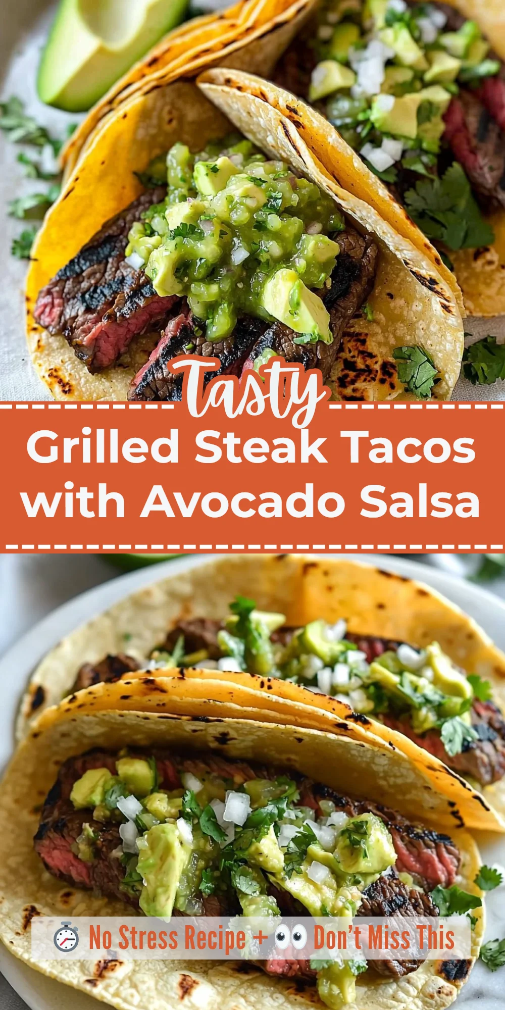 Grilled Steak Tacos with Avocado Salsa