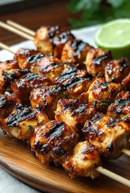 Grilled Thai Coconut Chicken skewers marinated in coconut and spices