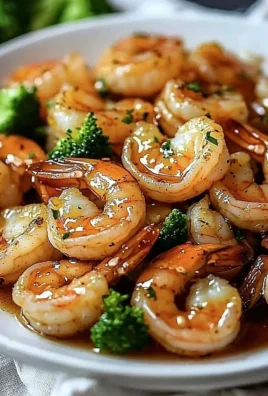 High-protein honey garlic shrimp served on a plate garnished with green onions