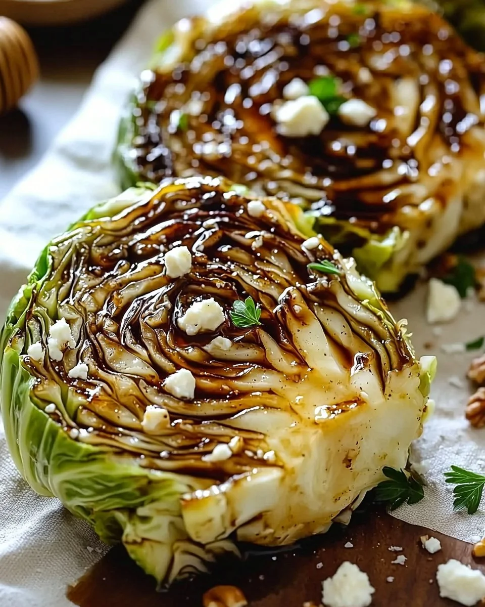 Honey Balsamic Cabbage Steaks