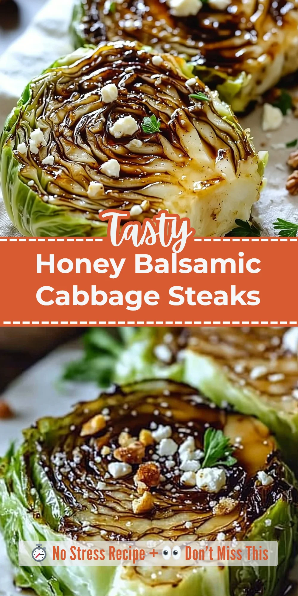 Honey Balsamic Cabbage Steaks