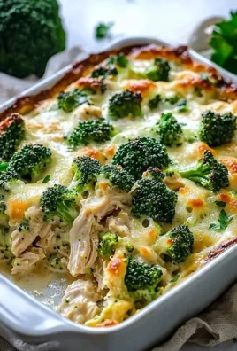 Delicious Keto Chicken Alfredo Broccoli Bake in a casserole dish