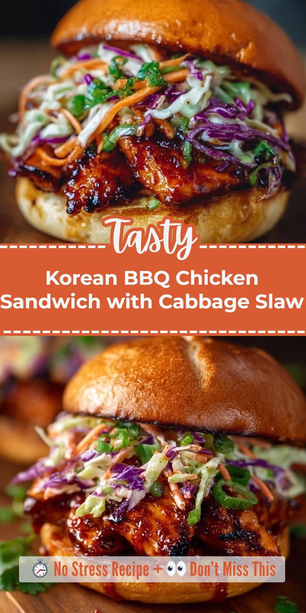 Korean BBQ Chicken Sandwich with Cabbage Slaw