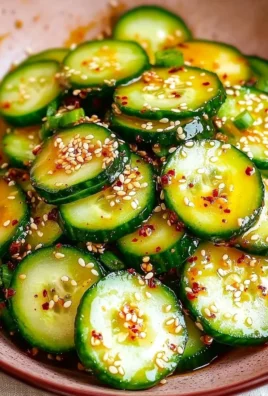 Delicious Korean Cucumber Salad with sesame seeds and seasonings