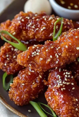 Plate of crispy Korean fried chicken made in an air fryer