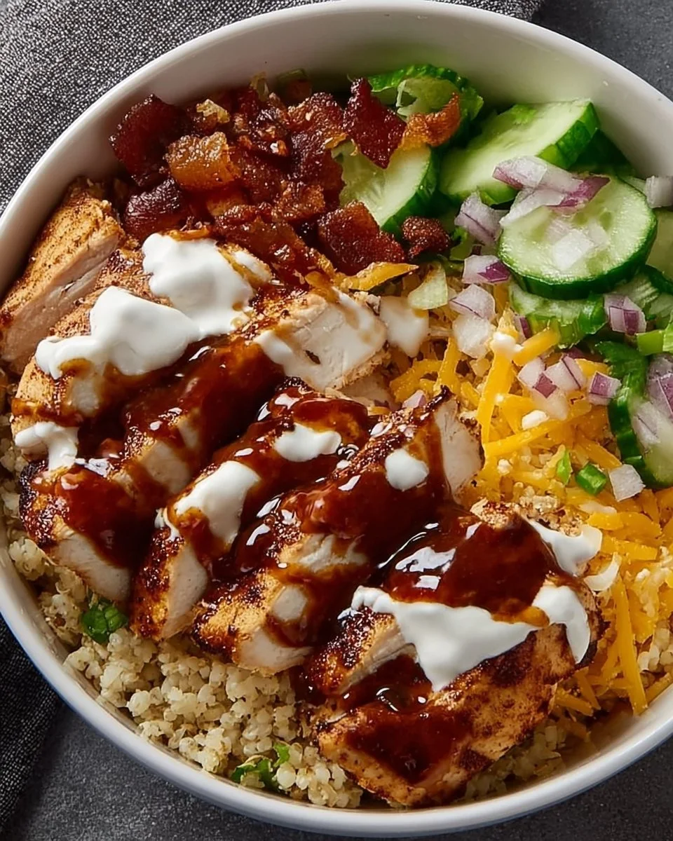 Macro Friendly BBQ Ranch Chicken Bowl with 42g of Protein