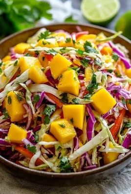Bowl of colorful mango slaw made with fresh ingredients