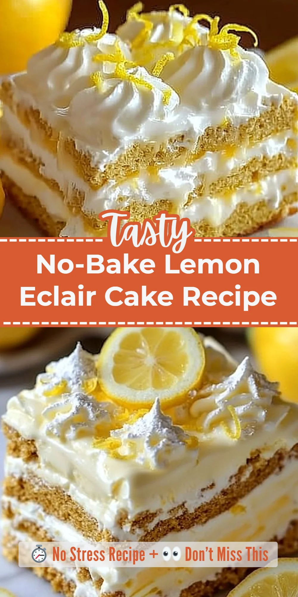 No-Bake Lemon Eclair Cake Recipe