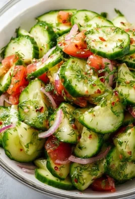 Refreshing Italian Cucumber Salad with fresh vegetables and zesty dressing