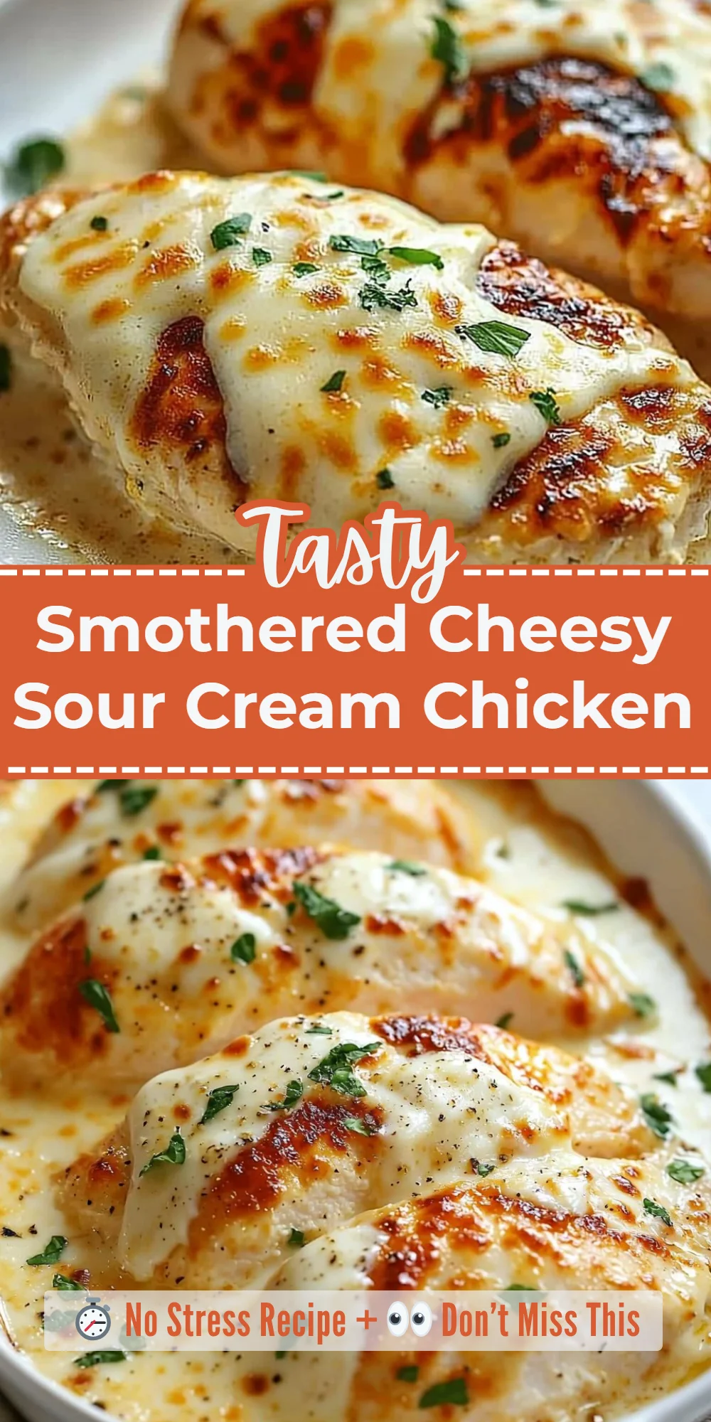 Smothered Cheesy Sour Cream Chicken