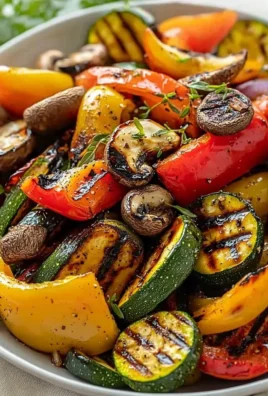 Plate of delicious grilled veggies marinated and ready to enjoy