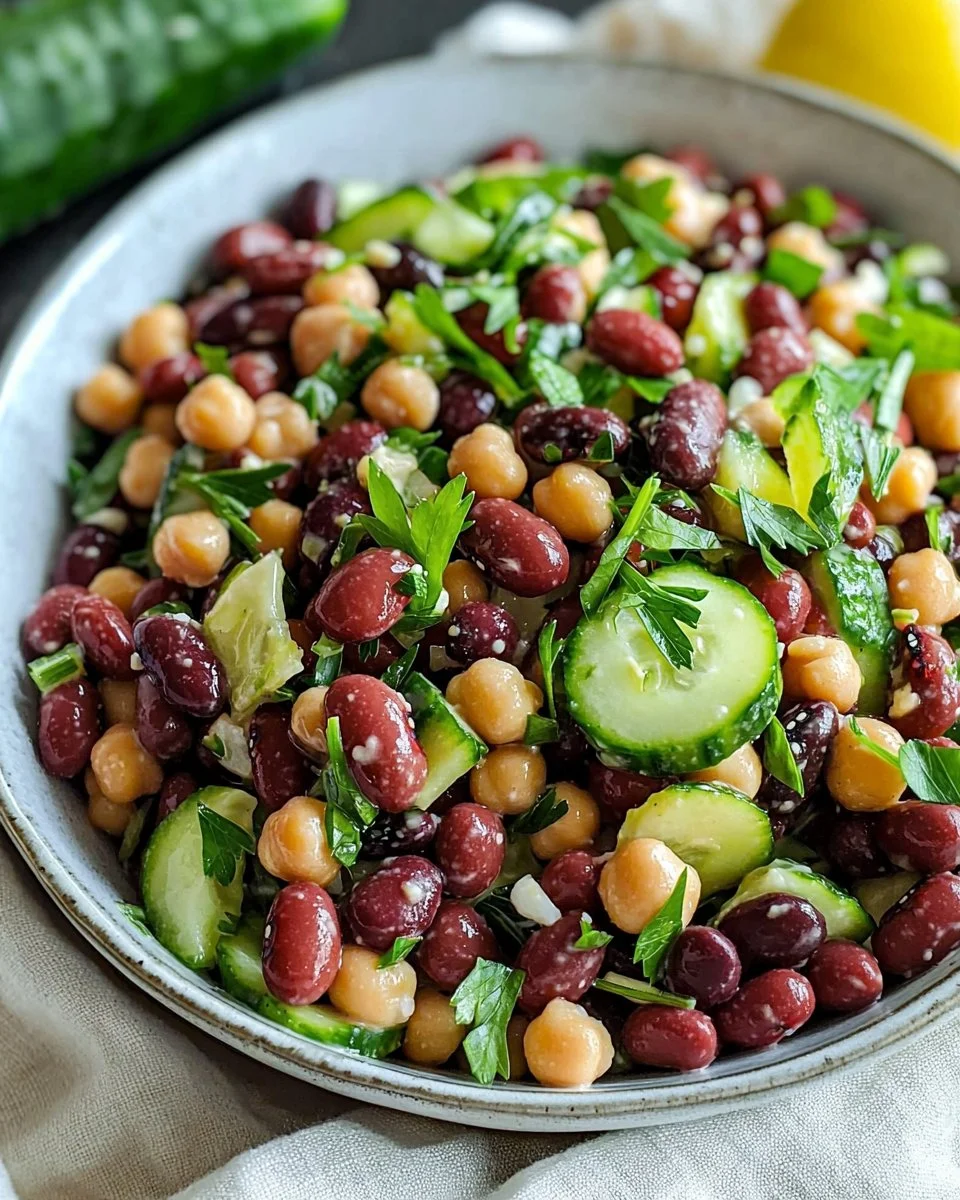 Delicious high-protein kidney bean salad, vegan and gluten-free, in a bowl.