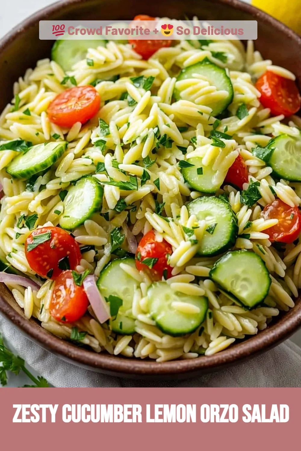 Zesty Cucumber Lemon Orzo Salad