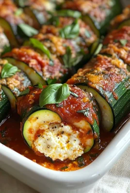 Delicious Zucchini Rollatini filled with ricotta and herbs, served on a plate.