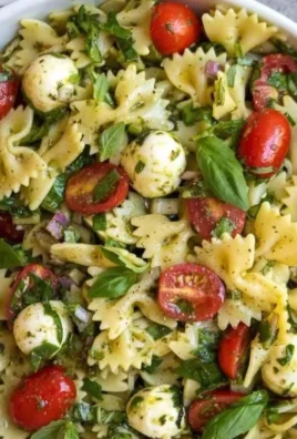 Colorful Bow Tie Pasta Salad with vegetables in a bowl