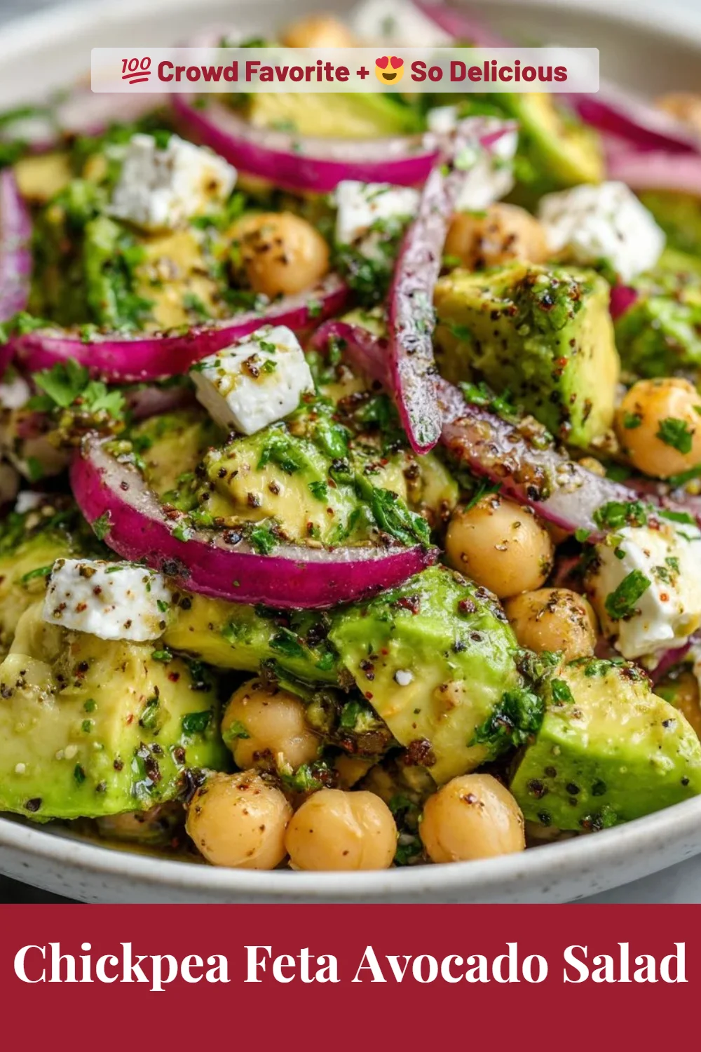 Chickpea Feta Avocado Salad