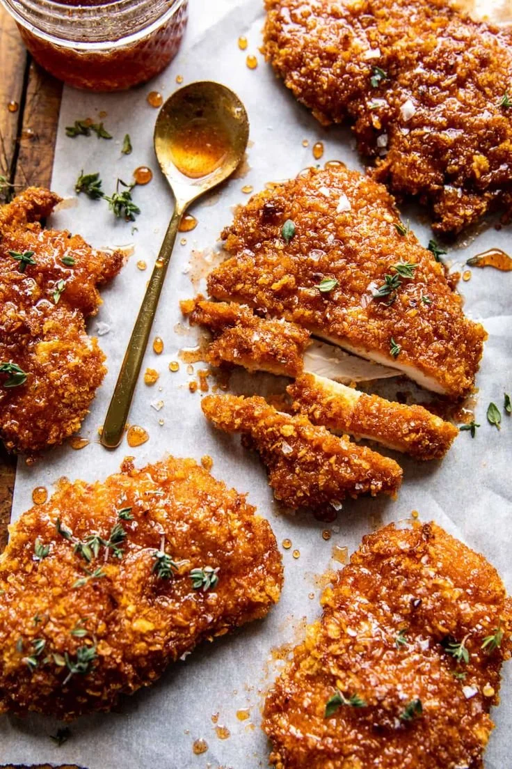 Delicious Cornflake-Crusted Chicken on a plate