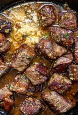 Delicious Cowboy Butter Steak Bites served on a platter