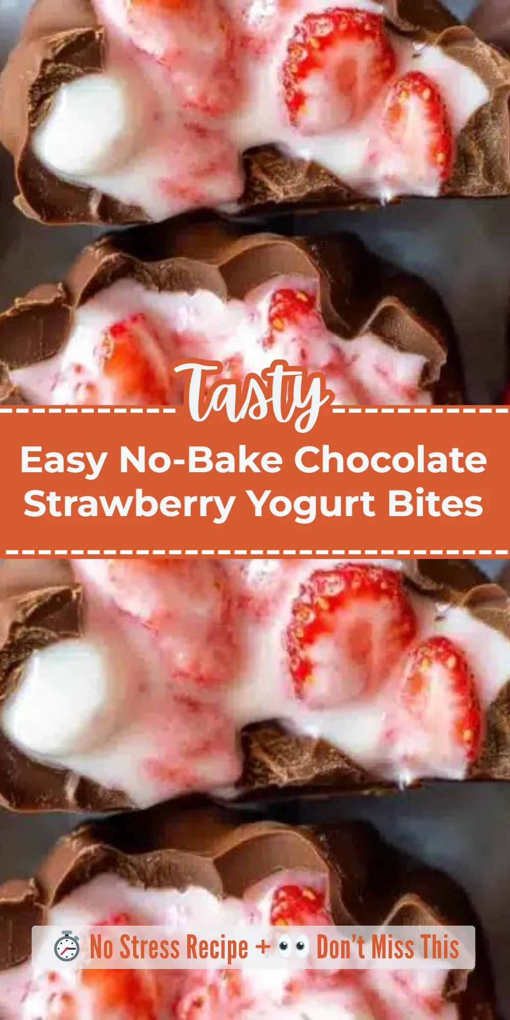 Easy No-Bake Chocolate Strawberry Yogurt Bites