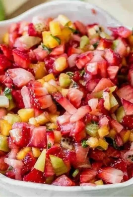 Fresh fruit salsa served with cinnamon sugar chips for a delicious snack