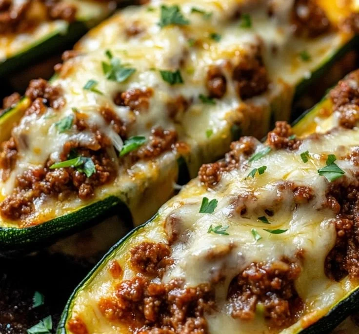 Ground beef stuffed zucchini boats recipe for a healthy dinner