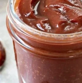 Healthy BBQ sauce made without ketchup, perfect for grilling and cooking.