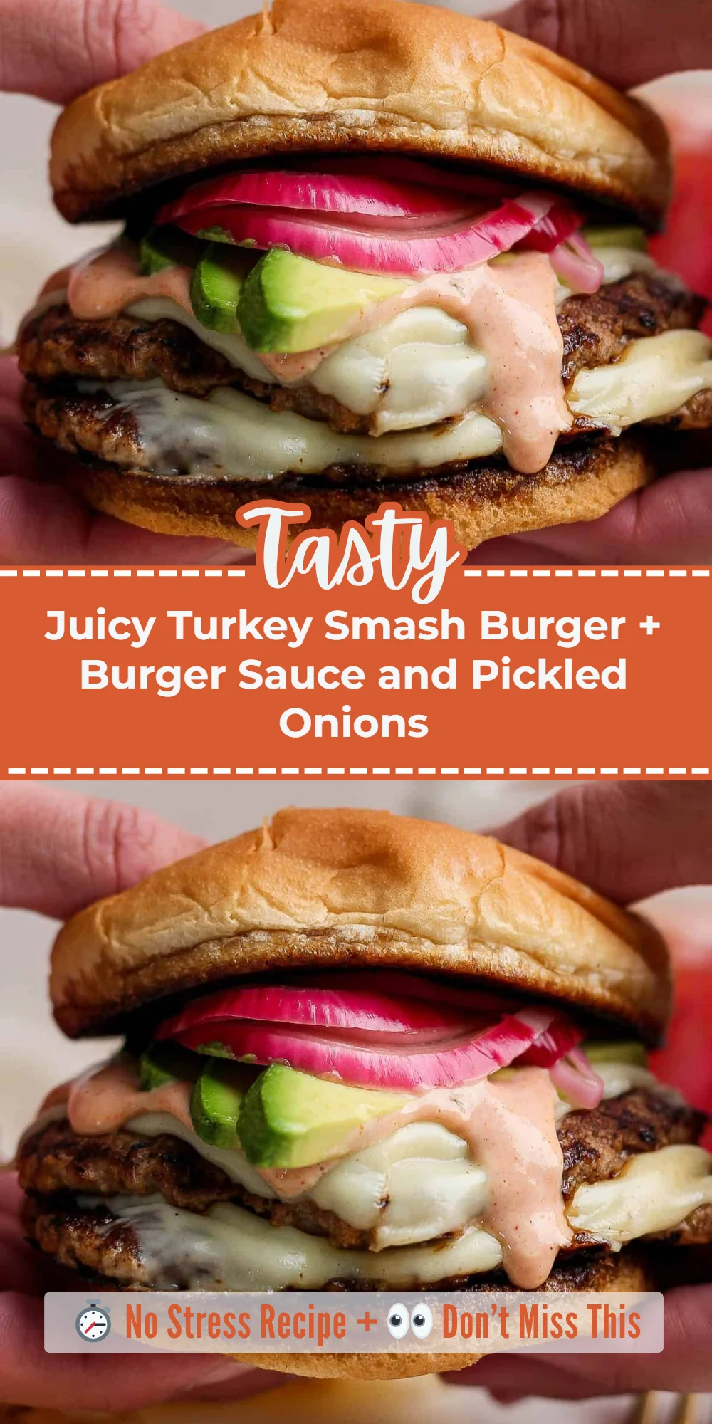 Juicy Turkey Smash Burger + Burger Sauce and Pickled Onions