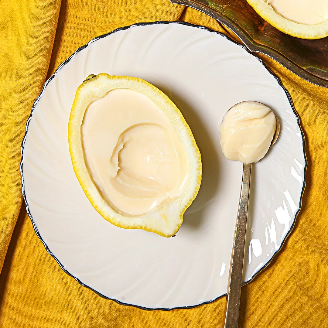 Delicious homemade Lemon Posset dessert served in a glass